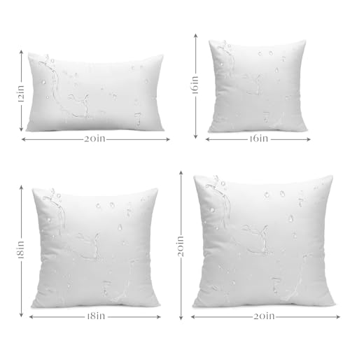 Ashler Outdoor Pillows, 18 x 18 Waterproof Pillow Inserts Set of 4 - size: 18 X 18 Inches - 4 Count