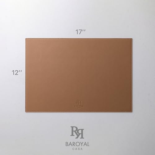 Baroyal Faux Leather Placemats Set of 4 Vinyl Washable Wipeable Table Mats for Kitchen Dining Table Heat Resistant Waterproof Indoor/Outdoor Placemats Non-Slip Easy Clean Place Mats (British Khaki) - color: B-british Khaki