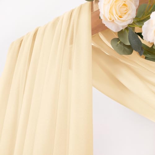 Sheer Gauze Wedding Arch Draping Fabric 29" x 20 FT 1 Panel Champagne - color: Champagne, size: 29"w x 240"l (Pack of 1)
