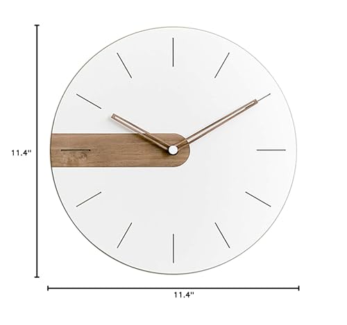 Stephanie Imports Modern Minimalist Exposed Wood Silent Wall Clock (Numberless) - color: Raw Wood (Numberless)