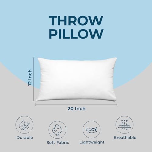Utopia Bedding Throw Pillows, Decorative 12x20 Pillow Inserts, Set of 4 - size: 12x20 Inch