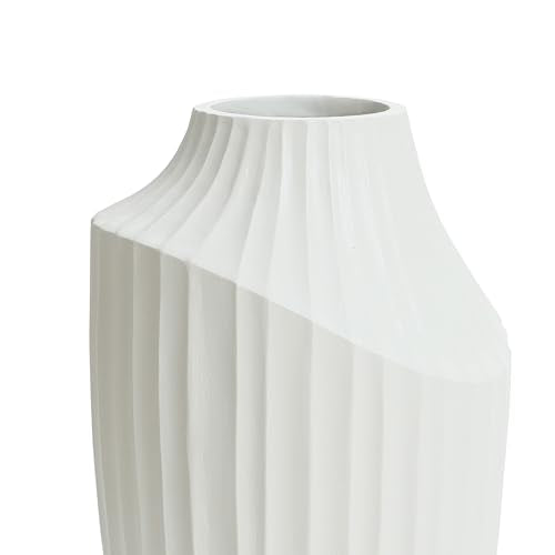 LuxenHome 20" Modern Abstract Sculpture White Ceramic Vase