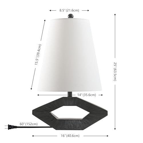 SAFAVIEH Lighting Collection Praia Black Resin 25-inch Table Lamp for Bedroom, Living Room, Home Office, Desk, Nightstand (LED Bulb Included)
