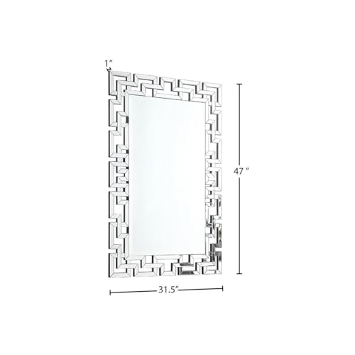 Maykoosh Rustic Romance Mirror - Oversized 47" L x 31.5" W, Features Intertwined Geometric Frame for a Stunning Focal Point in Any Room!