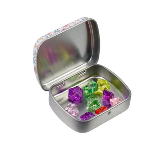 4pcs Red Floral Pattern Empty Hinged Tin Box Metal Tins Storage Box - color: Red Flower