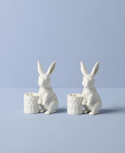 Lenox Wicker Creek Bunny Candlestick Holders, Easter Set of 2 - style: Candle Holders