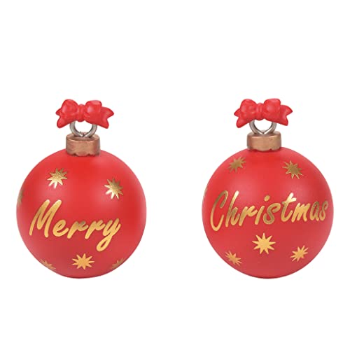 Department 56 Accessories for Village Collections Golden Christmas Welcome Ornament Figurine Set, 1.875 Inch, Red and Gold