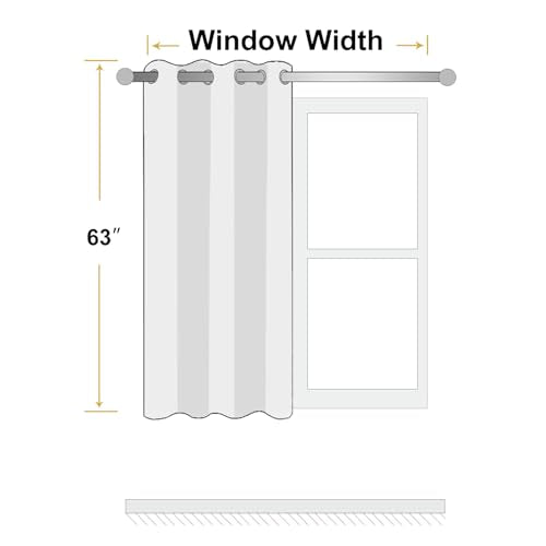 ChrisDowa Natural Blackout Curtains 63 Inches Long 2 Panels for Bedroom - color: Natural Linen, size: 52"W x 63"L (Pack of 2)