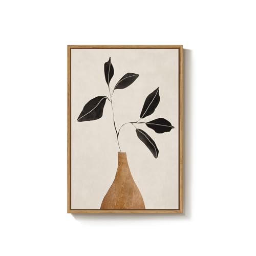 Framed Modern Abstract Neutral Boho Wall Art for Living Room, 24x36 Inch - color: Neutral Brown Warm, size: 36"L x 24"W