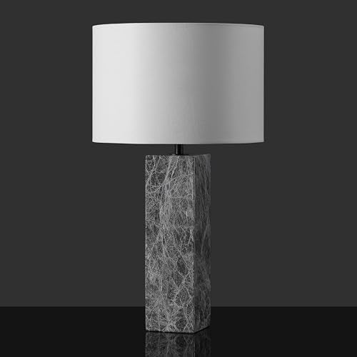 SAFAVIEH Couture Lighting Collection Poloma Grey/White 27-inch Dimmable Table Lamp for Bedroom Living Room Home Office Desk Nightstand (LED Bulb Included)