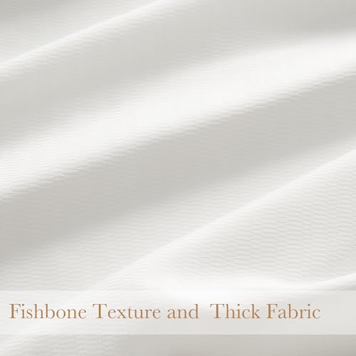 NICETOWN Non-See-Through White Privacy Sheer Curtains 90 Inches Long - color: White, size: 52"W x 90"L (Pack of 2)