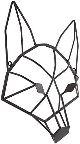 Everydecor Brown Geometric Fox Head Metal Wall Art Decor for Home Office Kitchen Living Room Bedroom Farmhouse Indoor and Outdoor Fox Sign Decoration