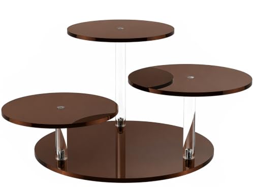 3-Tier Acrylic Display Riser for Lego Botanical, Figurine Stand - color: 5mm thickness- Tea Brown