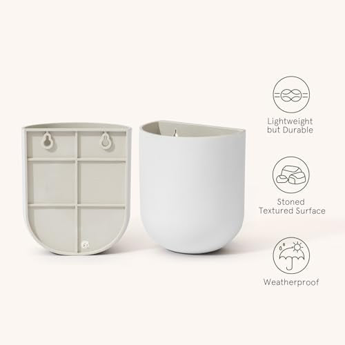 LA Jolie Muse Wall Planters for Indoor Plants, Hanging Flower Pots, 2 Pack - color: White