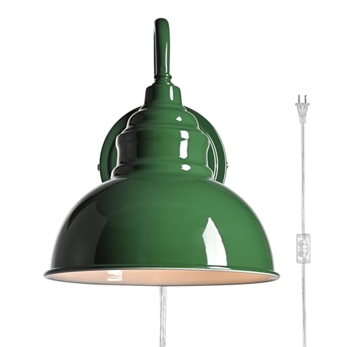 Mini Gooseneck Wall Sconce, 2-Way Mount with Switch, Green - color: Green