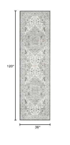 Madane Hallway Runner Rug 3x10 Washable Kitchen Runners 10ft, Ivory/Brown - color: Ivory/Brown, size: 3' x 10' (Runner)