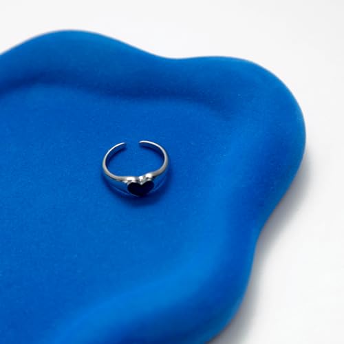 Jewelry Dish Trinket Tray for Women, Ring Dish Holder, Unique Cloud Shape Ceramic Plate Cute Things Vanity Aesthetic Room Decor Mother's Day Birthday (Klein Blue) - color: Klein Blue