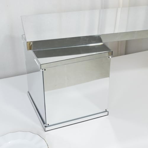 Efavormart Silver Plexiglass Connector Plate for Rectangular Pillar Pedestal Stands, 4mm Thick Mirror Finish Acrylic Table Top Bridge with Protective Film 46"x12" - size: 45.5'' Silver