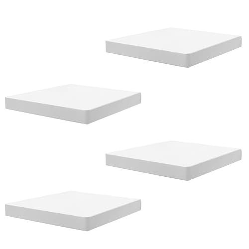 Small Floating Shelves for Wall Set of 4, 8 Inch Square Shelves,White - color: White, size: 8 Inch-4Pcs