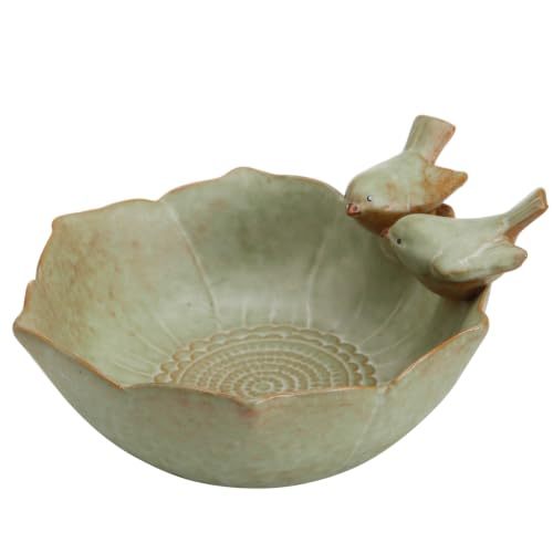 MyGift Green Ceramic 2 Bird Decorative Serving Bowl, Jewelry & Candy Tray - color: Green