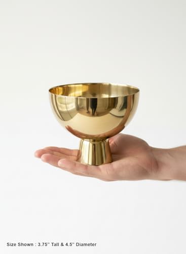 Serene Spaces Living Small Gold Pedestal Bowl, Decorative Compote Bowl Vase for Centerpiece, Metal Vase for Home Decor, Wedding, Parties, Floral Arrangements, Measures 4.5" Diameter & 3.75" Tall - size: Small - Pack of 1