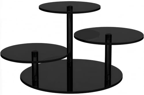 3-Tier Acrylic Display Riser for Lego Botanical, Figurine Stand - color: 5mm thickness- All Black