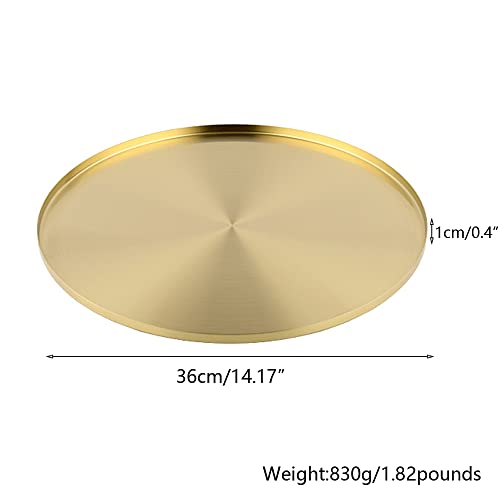 i-lan 14" Light Gold Stainless Steel Serving Tray with 0.4" Raised Rim - style: 0.4" Raised Edge