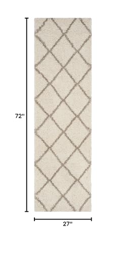 SAFAVIEH Hudson Shag Runner Rug 2'3"x6', Soft Plush Ivory & Beige SGH281D - color: Ivory/Beige, size: 2'3" x 6' (Runner)