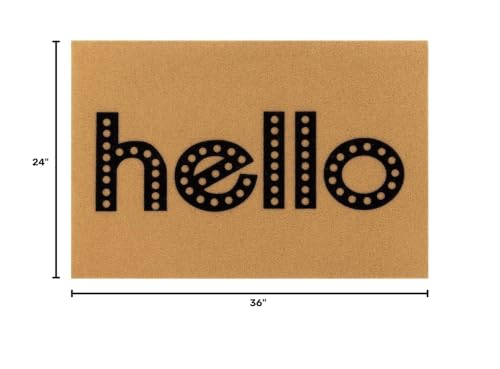 Vaukki Outside Welcome Doormat 24''x36'', Non Slip Coco Coir Door Mat - color: Hello, size: 2' x 3' (Rectangular)