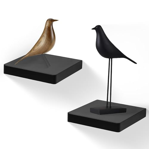 Small Floating Shelves for Wall Set of 2, 6 Inch Square Shelves,Black - color: Black, size: 6 Inch-2 Pcs