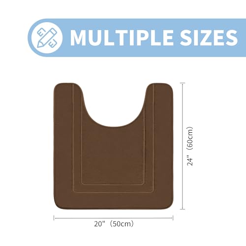Cupic Cupid Memory Foam Toilet Rug 24"×20", U-Shaped Bath Mat, Brown - color: Brown, size: 1'8" x 2' (24" x 20"(U-Shape))