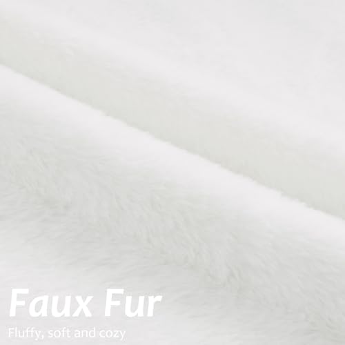 Pallene Faux Fur Decorative Throw Pillow Covers 20x20 Set of 2, White - color: White, size: 20" x 20" (Pack of 2)