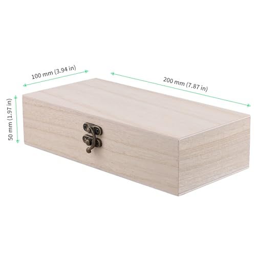 FUNSUEI 8 PCS 7.9 x 3.9 x 2 Inch Wooden Box, Unfinished Wood Box, Wooden Boxes for Crafts, Wood Box with Hinged Lid for Jewelry, DIY Craft, Storage, Gift - color: Wood Color, size: 8PCS 7.9x3.9x2 In
