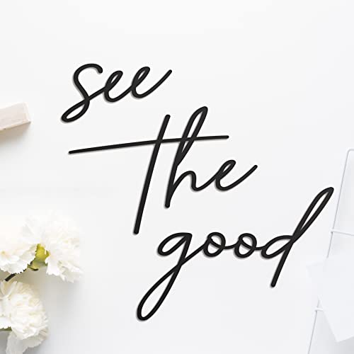 Vivegate See The Good Wall Decor Metal Art - 29"x23" See The Good Sign Metal Black Office Decor Cut Out Signs From Durable Powder-coated Metal, Perfect For Home Wall Decor Modern Signs