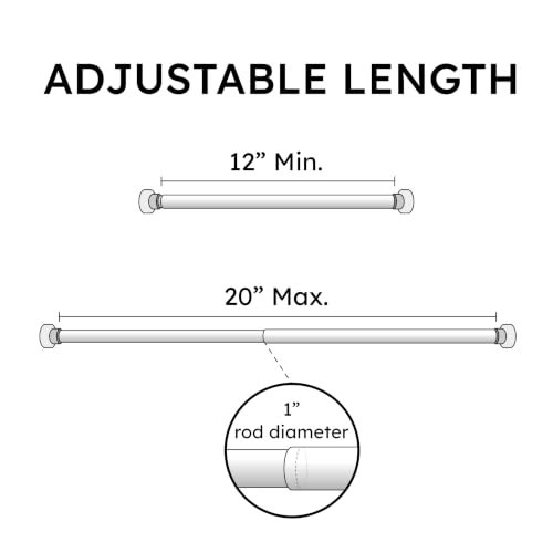 1 inch Side Curtain Rod 12-20 inch (Set of 2) - Bronze - color: Bronze