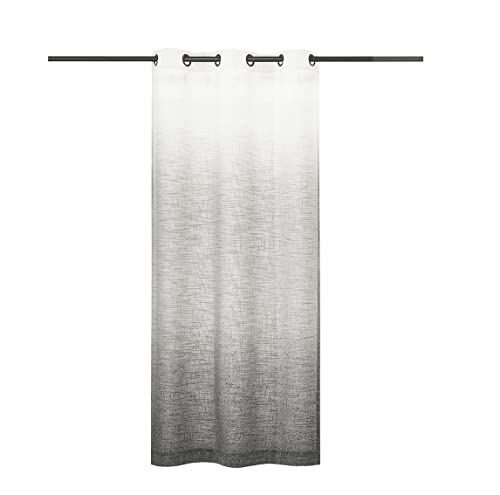 Central Park Ombre Semi Sheer Curtain, Cream White to Grey, 40" Wx108 Lx2 - color: Grey, size: 40"W x 108"L (Pack of 2)