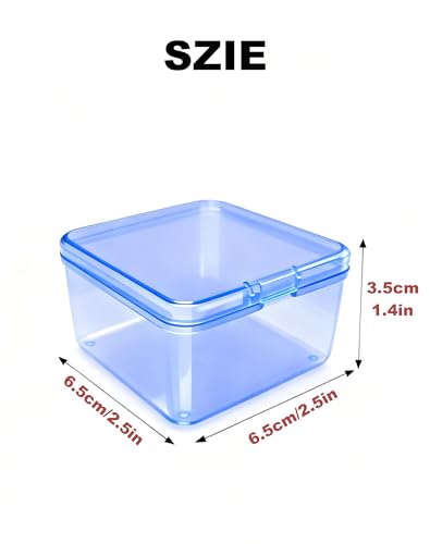 LJY 60 Blue Square Plastic Boxes, 2.5 x 2.5 x 1.4 in for Buttons - color: Blue, size: Single Size (2.5 x 2.5 x 1.4 inch)