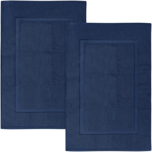 Utopia Towels Cotton Bath Mat, 21x34 in, 2 Pack, Navy Blue - color: Navy, size: 2 Bath Mats