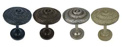 Set of 2 Swirl Window Drapery Medallion Holdbacks, Curtain Tiebacks, Wall Hook, Tassel Holder, Bronze