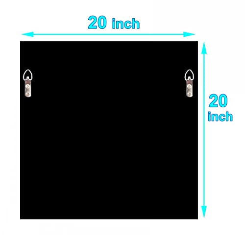 20" Square Crushed Diamond Silver Glass Mirror for Wall Decor - size: 20"L x 20"W