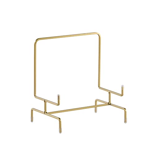 TRIPAR 11 Inch Gold Metal Display Stand Easel for Bowl and Platters, Cookbooks, Pictures, Deep Dishes - color: Gold