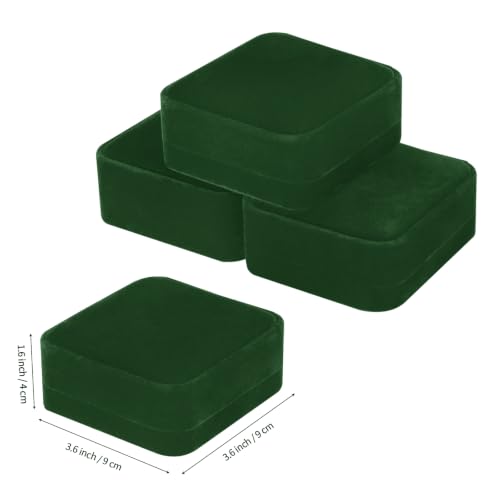 KUKUVR 4 Pcs Velvet Bracelet Gift Box, Jewelry Storage Holder Case for Bangle Anklet beaded bracelet Birthday Anniversary, Gift for Women (Green) - color: Green
