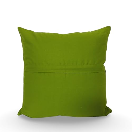 Velvet Floral Flower Green Jungle Throw Pillow Sofa Cushion Cover Case Couch Bohemian Accent Colorful Boho Chic Indian Handmade Cover Only (22" x 22") - size: 22" x 22" (Pack of 1)