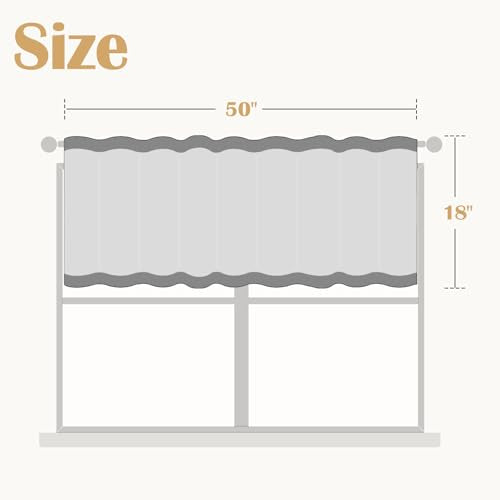 jinchan Striped Linen Valance Green Farmhouse 18 Inch 1 Panel - color: Nautical Striped Green, size: 50"W x 18"L (Pack of 1)
