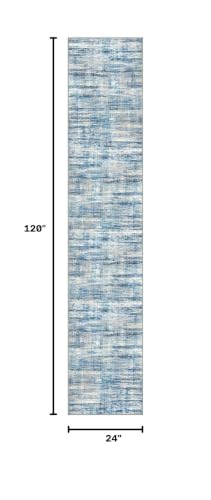 KOZYFLY Modern Runners for Hallways 2x10 Washable Kitchen Runner Rug - color: Blue Beige, size: 2' x 10' (Runner)