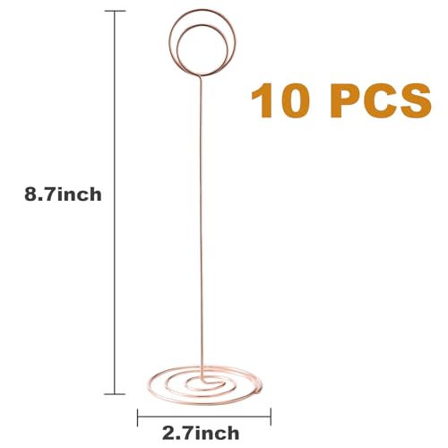 Table Number Holders, 10PCS Place Card Holder, Photo Holder (8.7"Rose Gold) - color: Rose Gold, size: Extra Large