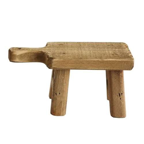 Creative Co-Op Small Wood Pedestal with Handle,Square (Pack of 12) - color: Natural, size: Square (Pack of 12), style: Rectangle