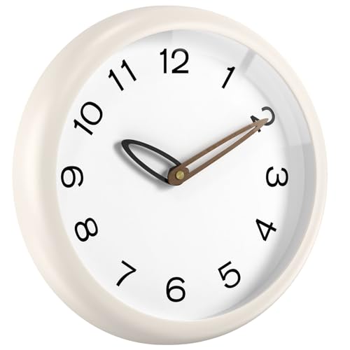 12 Inch Silent Quartz Wall Clock Battery Operated Clock (Off White) - color: Off White