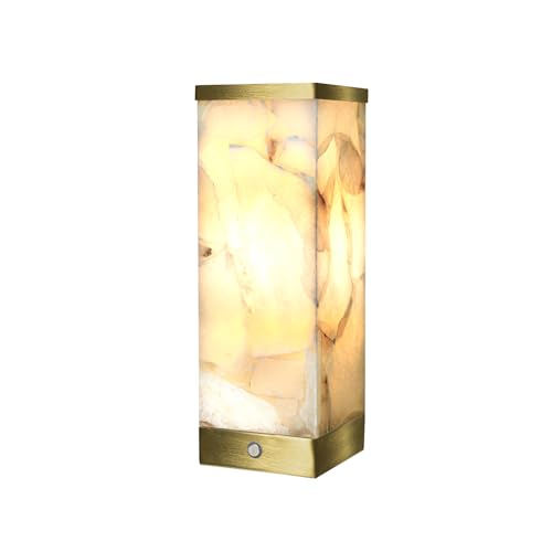 Scenekoy Modern Alabaster 충전식 무선 테이블 램프 거실용 - color: 오프 화이트