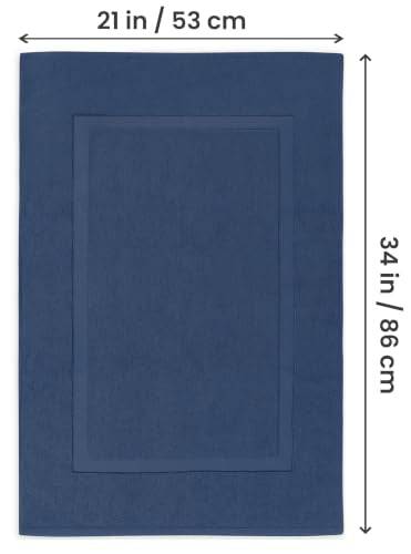 Utopia Towels Cotton Bath Mat, 21x34 in, 2 Pack, Navy Blue - color: Navy, size: 2 Bath Mats